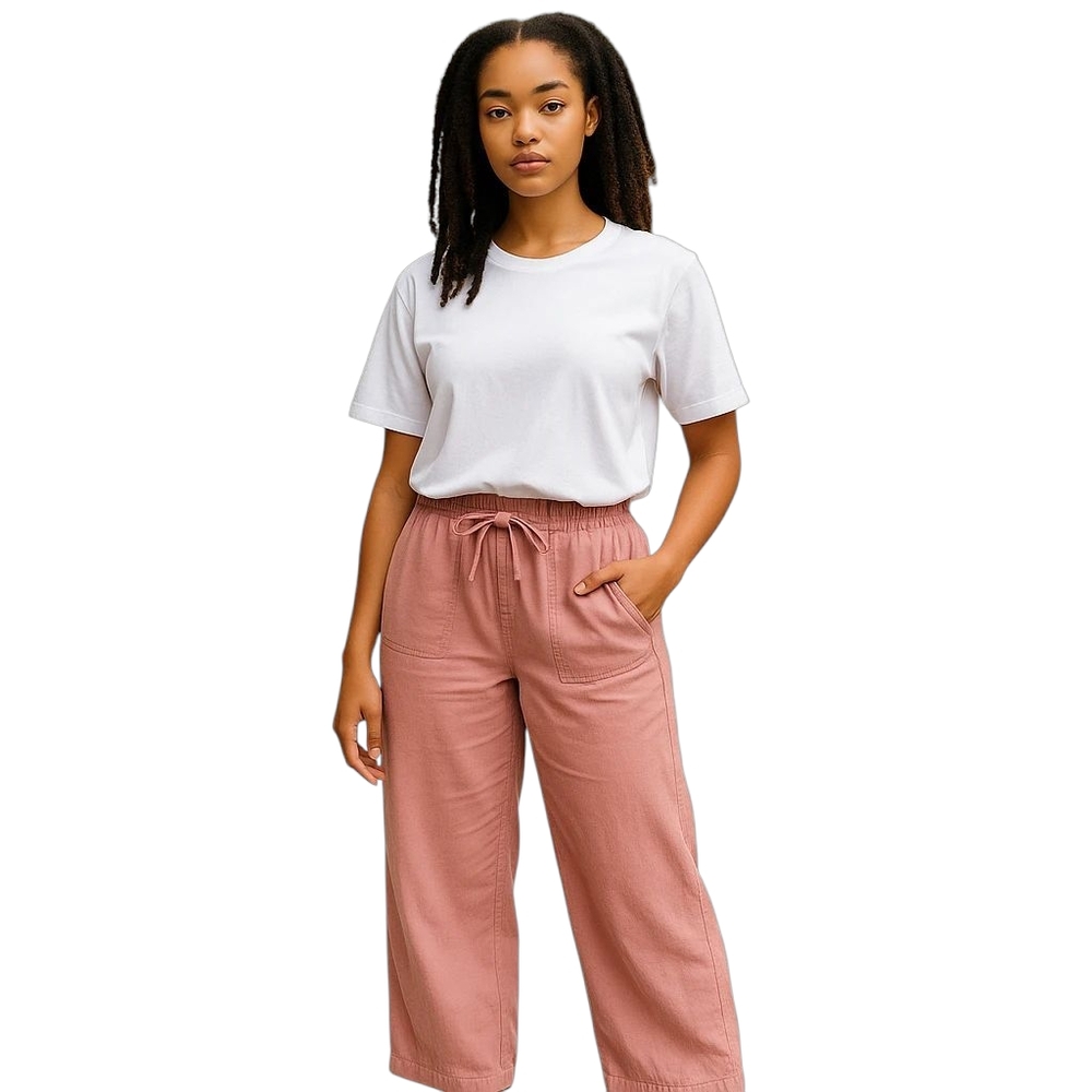TS Thread & Supply Wide Leg Flowy Elastic Waist Pants Brick Dust Women's Large